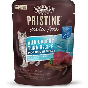 Castor & Pollux Pristine Grain-Free Wild-Caught Tuna Recipe Morsels in Gravy Cat Food Pouches