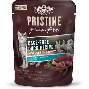 Castor & Pollux Pristine Grain-Free Cage-Free Duck Recipe Morsels in Gravy Cat Food Pouches