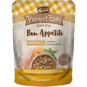 Merrick Purrfect Bistro Bon Appetits Grain-Free Chicken Recipe Morsels in Gravy Adult Cat Food Pouches