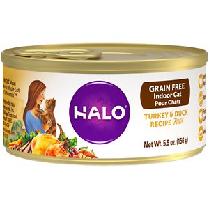 Halo Turkey & Duck Recipe Pate Grain-Free Indoor Cat Canned Cat Food