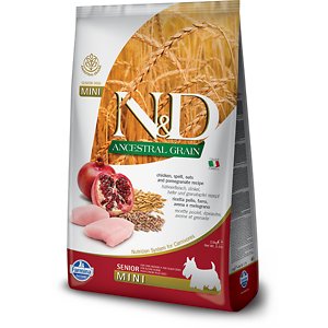 Farmina N&D Ancestral Grain Chicken & Pomegranate Mini Senior Dry Dog ...