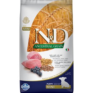 Image of Farmina N&D Ancestral Grain Lamb & Blueberry Recipe Puppy Mini Dry Dog Food