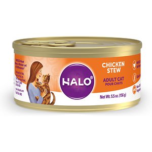 Halo Chicken Stew Recipe Grain-Free Adult Canned Cat Food