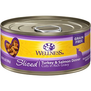 Wellness Sliced Turkey & Salmon Dinner Grain-Free Canned Cat Food