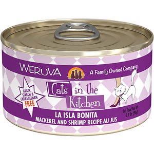 Weruva Cats in the Kitchen La Isla Bonita Mackerel & Shrimp Au Jus Grain-Free Canned Cat Food