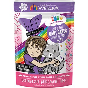 BFF OMG Tuna & Beef Baby Cakes Dinner in Gravy Wet Cat Food Pouches