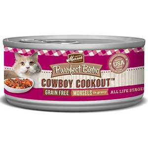 Merrick Purrfect Bistro Grain-Free Cowboy Cookout Morsels in Gravy Canned Cat Food
