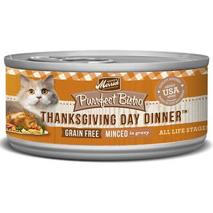 Merrick Purrfect Bistro Grain-Free Thanksgiving Day Dinner Minced in Gravy Canned Cat Food