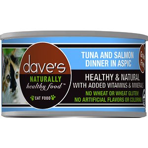 Dave's Pet Food Naturally Healthy Grain-Free Tuna & Salmon Dinner in Aspic Canned Cat Food
