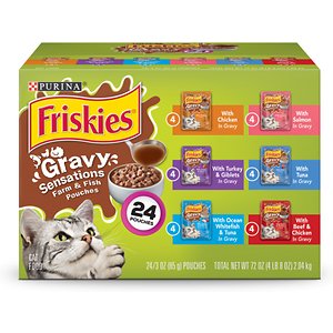 Friskies Gravy Sensations Pouch Favorites Wet Cat Food Pouches