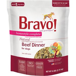 Bravo! Homestyle Complete Beef Dinner Grain-Free Freeze-Dried Dog Food