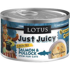 Lotus Just Juicy Salmon & Pollock Stew Grain-Free Canned Cat Food