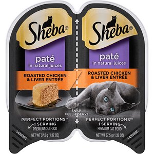 Sheba Perfect Portions Grain-Free Roasted Chicken & Liver Entree Cat Food Trays Sheba Perfect Portions Grain-Free Roasted Chicken & Liver Entree Cat Food Trays