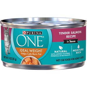 Purina ONE Ideal Weight Tender Salmon Recipe in Sauce Adult Canned Cat Food
