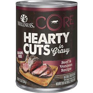 Wellness CORE Grain-Free Hearty Cuts in Gravy Beef & Venison Recipe Canned Dog Food