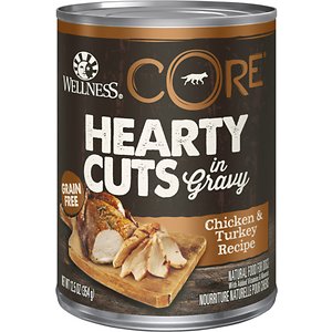 Wellness CORE Hearty Cuts in Gravy Chicken & Turkey Recipe Grain-Free Canned Dog Food