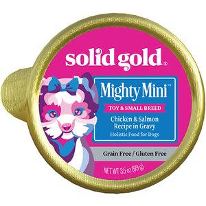 Image of Solid Gold Mighty Mini Chicken & Salmon Recipe in Gravy Grain-Free Small & Medium Breed Dog Food Cups