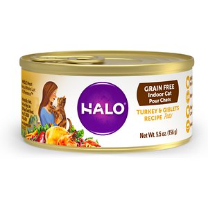 Halo Turkey & Giblets Recipe Pate Grain-Free Indoor Cat Canned Cat Food