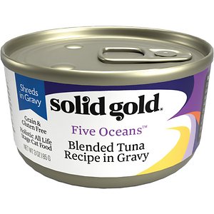Solid Gold Five Oceans Shreds with Real Tuna Recipe in Gravy Grain-Free Canned Cat Food