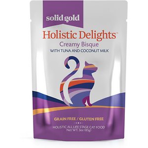 Image of Solid Gold Holistic Delights Creamy Bisque with Tuna & Coconut Milk Grain-Free Cat Food Pouches