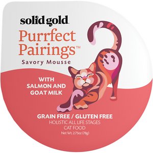 Solid Gold Purrfect Pairings Savory Mousse with Salmon & Goat Milk Grain-Free Cat Food Cups