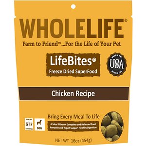 Whole Life LifeBites Chicken Recipe Grain-Free Freeze-Dried Dog Food