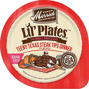 Merrick Lil' Plates Grain Free Small Breed Wet Dog Food Teeny Texas Steak Tips Dinner
