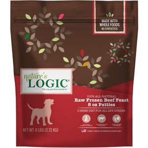 Nature's Logic All-Natural Grain-Free Beef Feast Patties Raw Frozen Dog Food