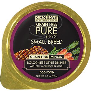 CANIDAE Grain-Free PURE Petite Minced Beef & Carrots Limited Ingredient Small Breed Dog Food Trays