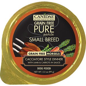 CANIDAE Grain-Free PURE Petite Morsels Lamb & Carrots Limited Ingredient Small Breed Dog Food Trays