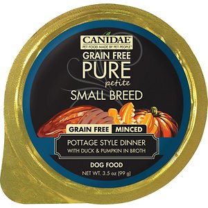 Image of CANIDAE Grain-Free PURE Petite Minced Duck & Pumpkin Limited Ingredient Small Breed Dog Food Trays