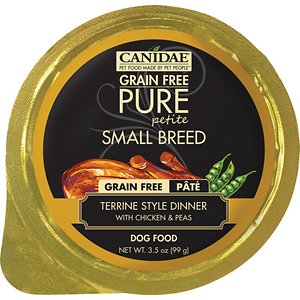 Image of CANIDAE Grain-Free PURE Petite Pate Chicken & Peas Limited Ingredient Small Breed Dog Food Trays