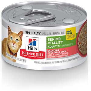 Hill's Science Diet Adult 7+ Senior Vitality Salmon & Vegetable Stew Canned Cat Food