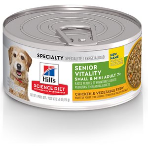 Hill's Science Diet Adult 7+ Small & Mini Senior Vitality Chicken & Vegetable Stew Canned Dog Food