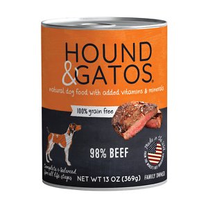 Hound & Gatos 98% Beef Grain-Free Canned Dog Food