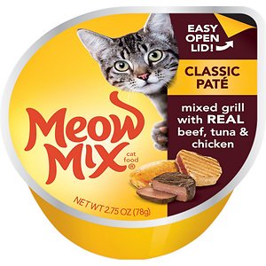 Meow Mix Classic Pate Mixed Grill with Real Beef