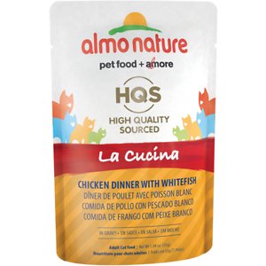 Almo Nature HQS La Cucina Chicken with Whitefish Grain-Free Cat Food Pouches