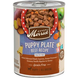 Merrick Grain Free Wet Puppy Food Puppy Plate Beef Recipe