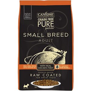 Image of CANIDAE Grain-Free PURE Petite Chicken Formula Small Breed Limited Ingredient Freeze-Dried Raw Coated Dry Dog Food
