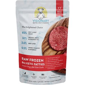 Visionary Pet Foods Human-Grade Raw Frozen Keto Beef Recipe Patties Adult Dog Food