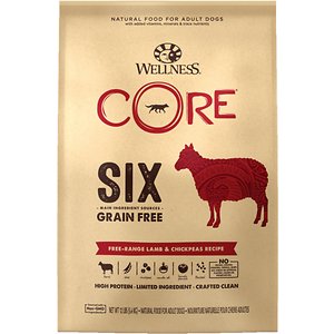 Wellness CORE SIX Grain-Free Free-Range Lamb & Chickpeas Recipe Dry Dog Food