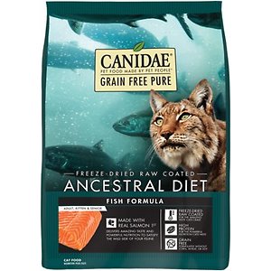 CANIDAE Grain-Free PURE Ancestral Freeze-Dried Raw Coated Salmon Formula Dry Cat Food