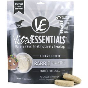 Image of Vital Essentials Rabbit Entree Mini Patties Grain-Free Freeze-Dried Dog Food
