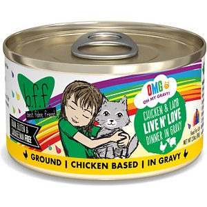 BFF OMG Live N' Love! Chicken & Lamb in Gravy Wet Canned Cat Food