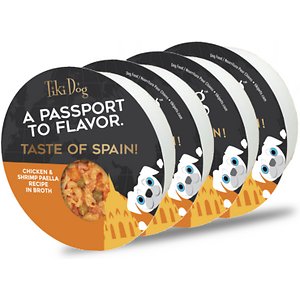 Tiki Dog Taste of Spain Chicken & Shrimp Paella Recipe in Broth Gluten-Free Wet Dog Food