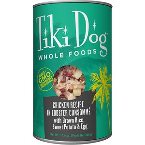 Image of Tiki Dog Whole Foods Chicken Recipe in Lobster Consommé with Brown Rice