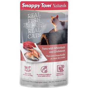 Snappy Tom Naturals Tuna with Whitebait & Crabmeat Cat Food Pouches