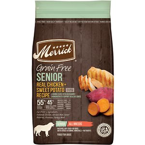 Image of Merrick Grain Free Senior Dry Dog Food Real Chicken & Sweet Potato Recipe