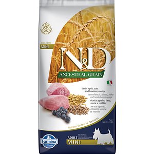 Farmina N&D Ancestral Grain Lamb & Blueberry Recipe Adult Mini Dry Dog Food