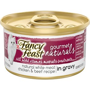 Fancy Feast Gourmet Naturals Natural White Meat Chicken & Beef Recipe In Gravy Canned Cat Food